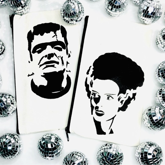 🖤Bride of Frankenstein/ Frankenstein Double Sided, Handprinted Multi-use Bags🖤 - Picture 1 of 3